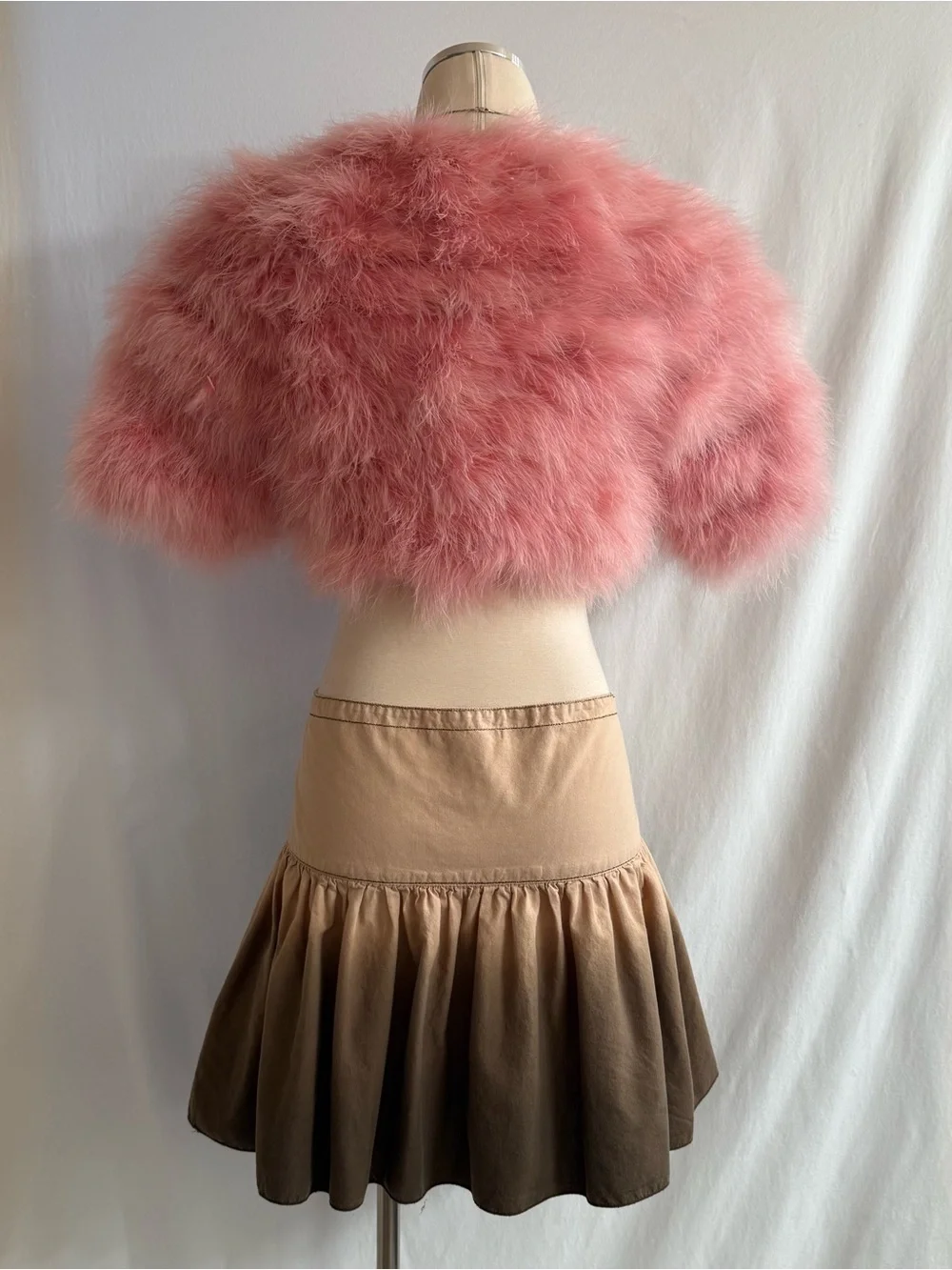 Beaded Embellished Tan-to-Brown Ombre Skirt